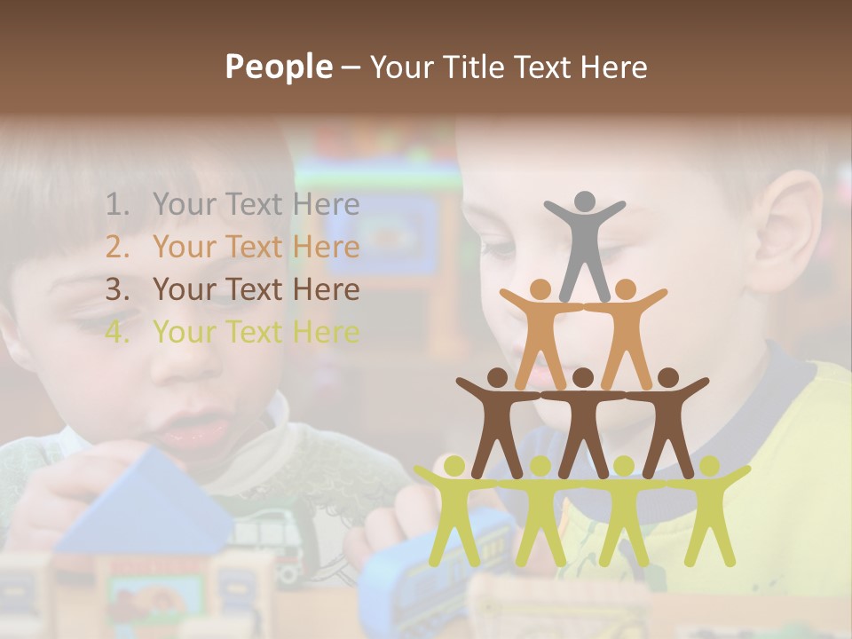 Children In Kindergarten PowerPoint Template