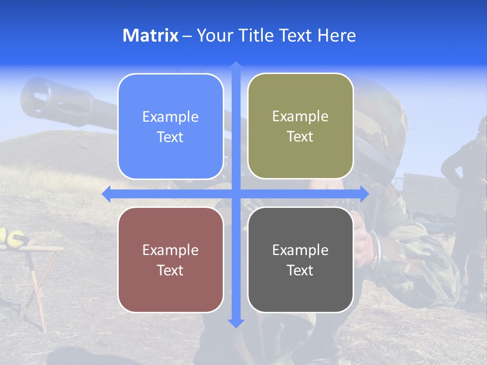 Real Camouflaged Soldier Aiming. PowerPoint Template