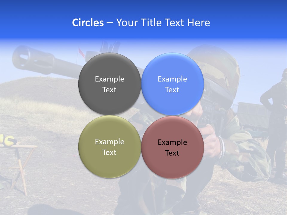 Real Camouflaged Soldier Aiming. PowerPoint Template