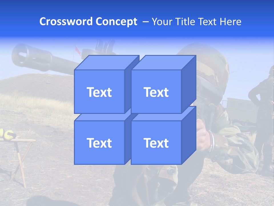 Real Camouflaged Soldier Aiming. PowerPoint Template