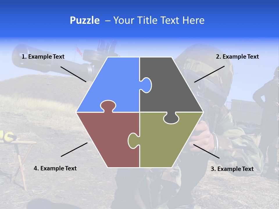Real Camouflaged Soldier Aiming. PowerPoint Template