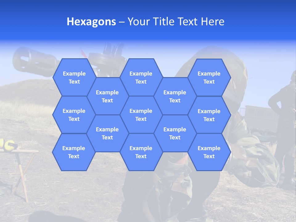 Real Camouflaged Soldier Aiming. PowerPoint Template