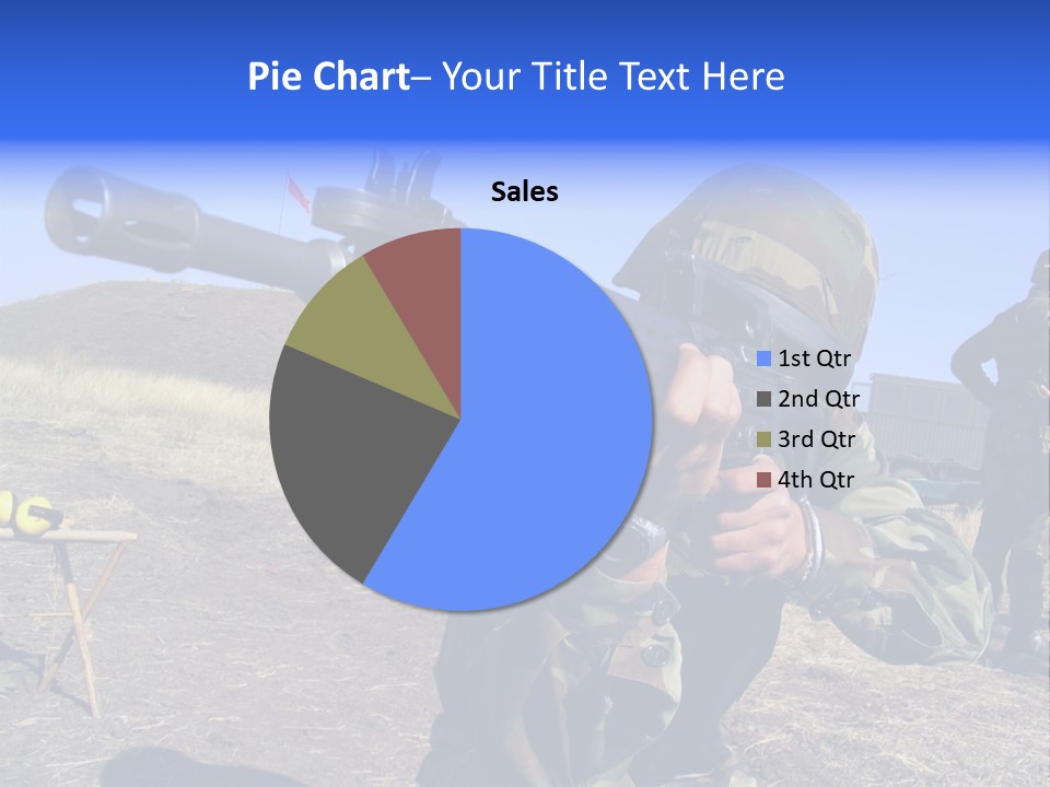 Real Camouflaged Soldier Aiming. PowerPoint Template