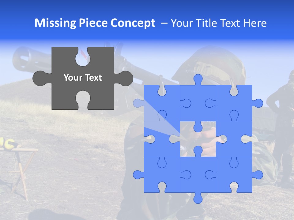 Real Camouflaged Soldier Aiming. PowerPoint Template