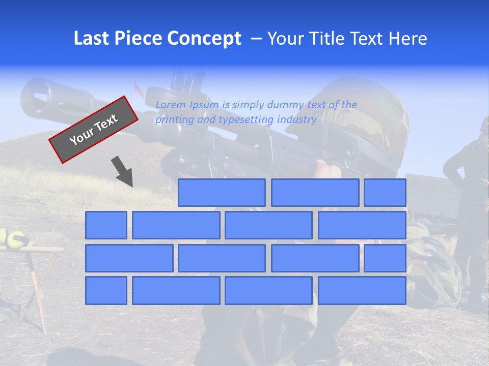 Real Camouflaged Soldier Aiming. PowerPoint Template