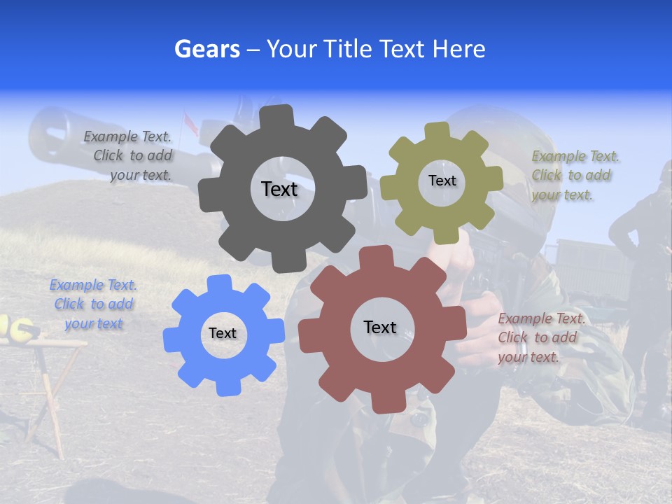 Real Camouflaged Soldier Aiming. PowerPoint Template