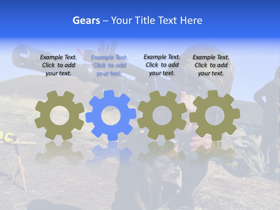 Real Camouflaged Soldier Aiming. PowerPoint Template