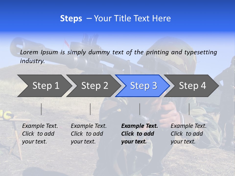 Real Camouflaged Soldier Aiming. PowerPoint Template