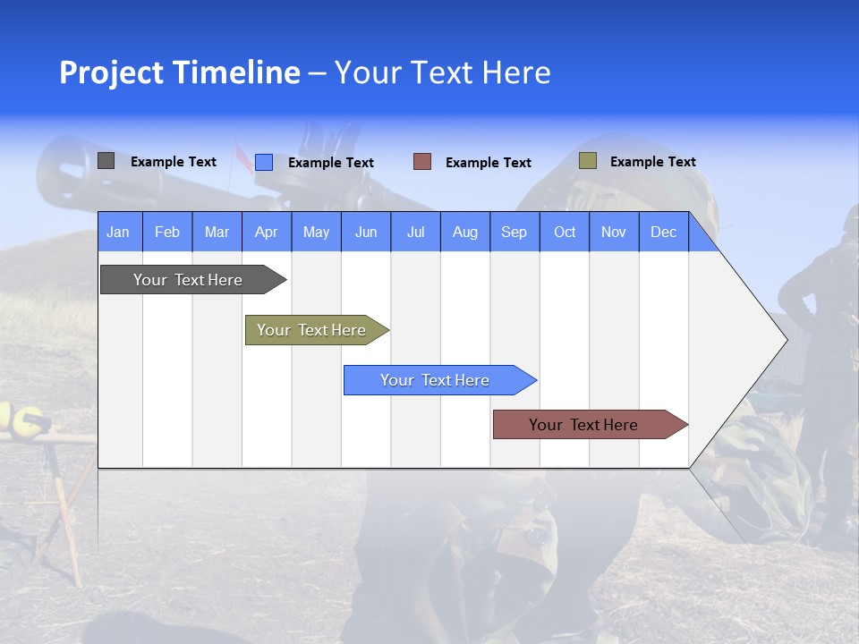 Real Camouflaged Soldier Aiming. PowerPoint Template