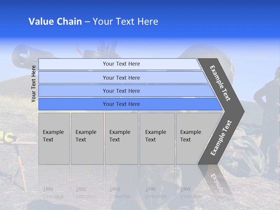 Real Camouflaged Soldier Aiming. PowerPoint Template