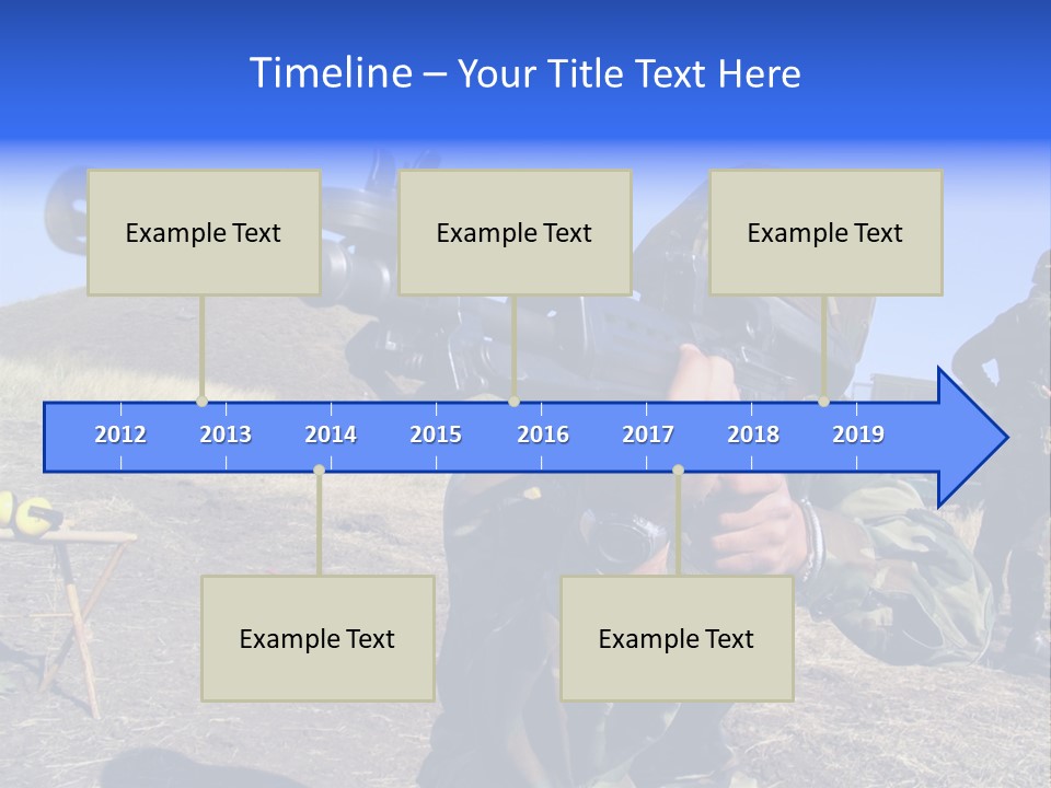Real Camouflaged Soldier Aiming. PowerPoint Template