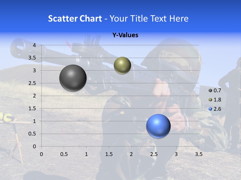 Real Camouflaged Soldier Aiming. PowerPoint Template