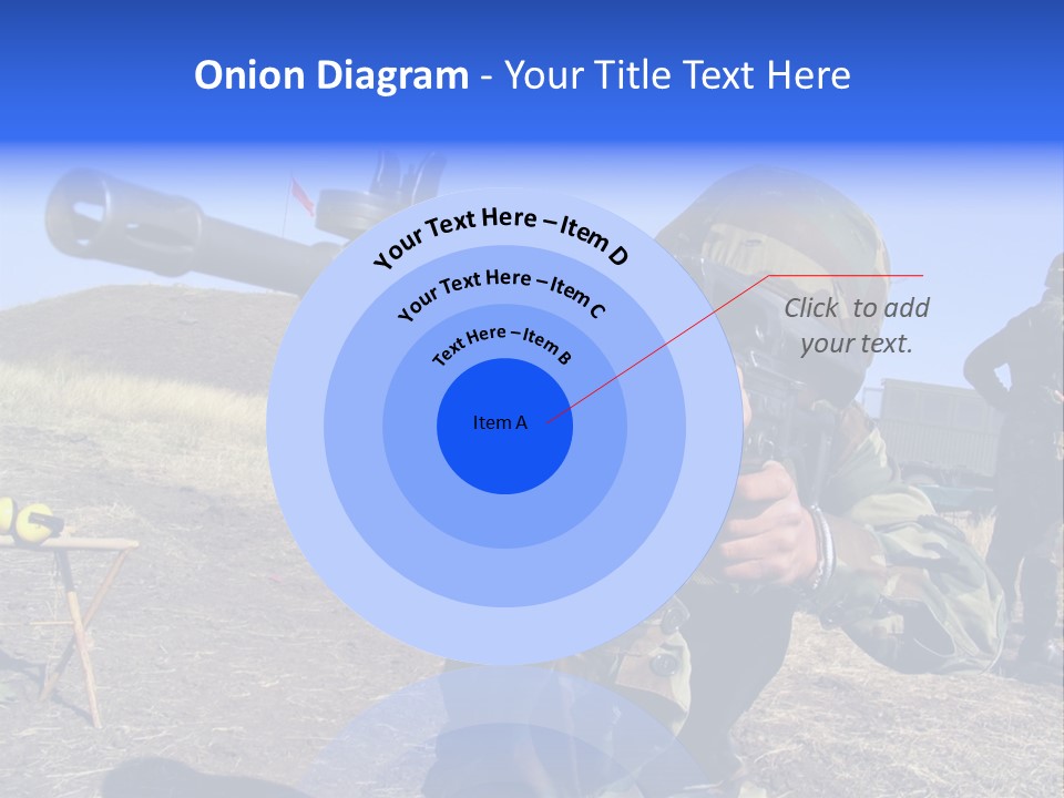Real Camouflaged Soldier Aiming. PowerPoint Template