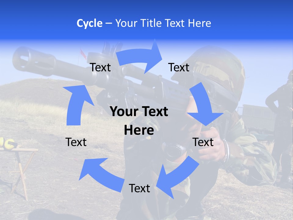 Real Camouflaged Soldier Aiming. PowerPoint Template