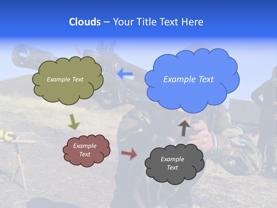 Real Camouflaged Soldier Aiming. PowerPoint Template