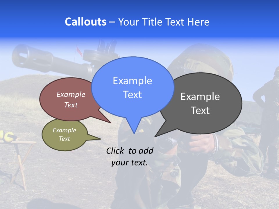 Real Camouflaged Soldier Aiming. PowerPoint Template