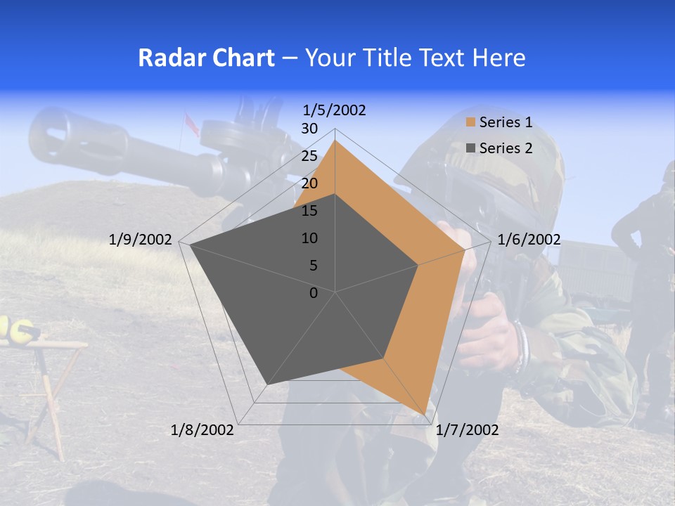 Real Camouflaged Soldier Aiming. PowerPoint Template