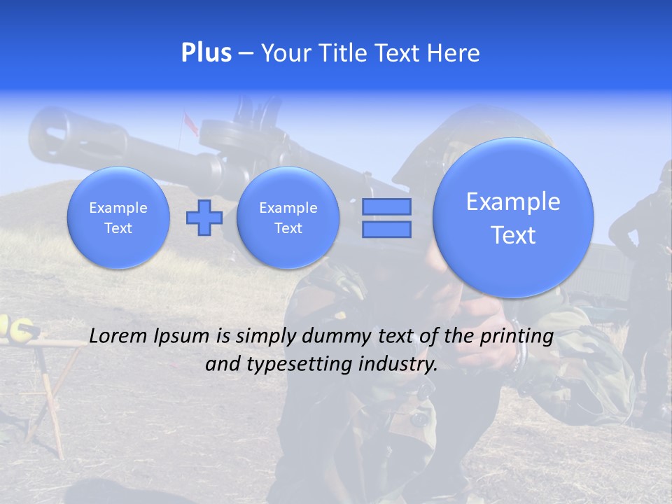 Real Camouflaged Soldier Aiming. PowerPoint Template