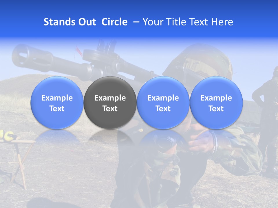 Real Camouflaged Soldier Aiming. PowerPoint Template