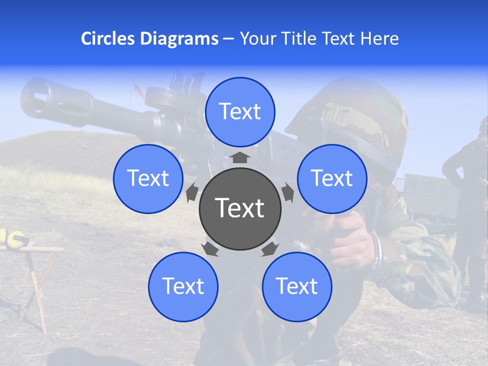Real Camouflaged Soldier Aiming. PowerPoint Template