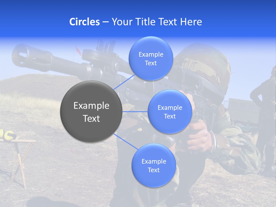 Real Camouflaged Soldier Aiming. PowerPoint Template