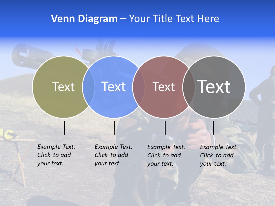 Real Camouflaged Soldier Aiming. PowerPoint Template