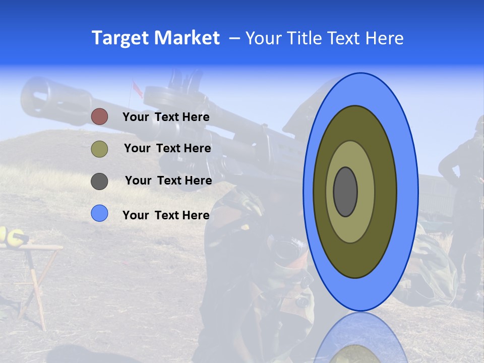 Real Camouflaged Soldier Aiming. PowerPoint Template