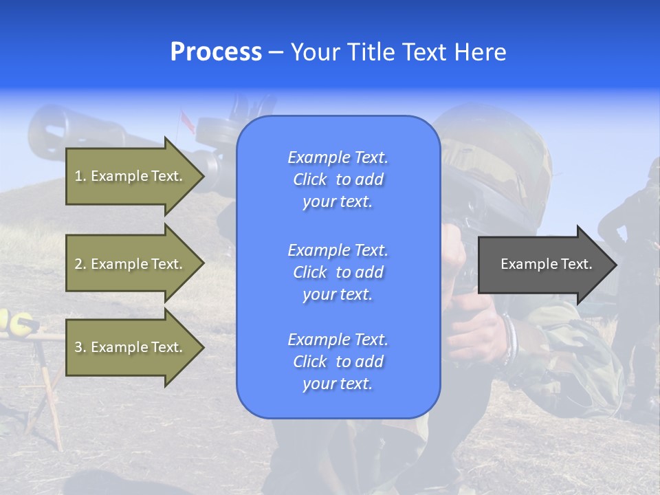 Real Camouflaged Soldier Aiming. PowerPoint Template