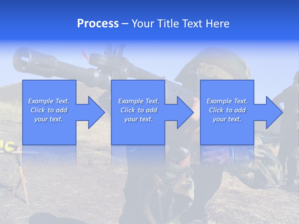 Real Camouflaged Soldier Aiming. PowerPoint Template
