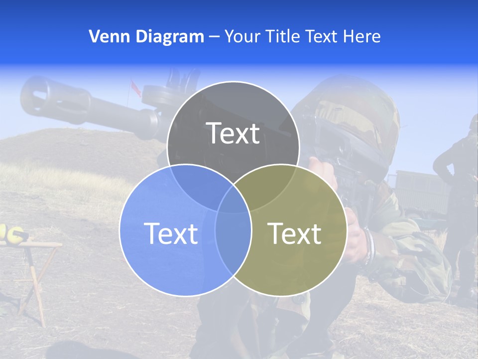 Real Camouflaged Soldier Aiming. PowerPoint Template