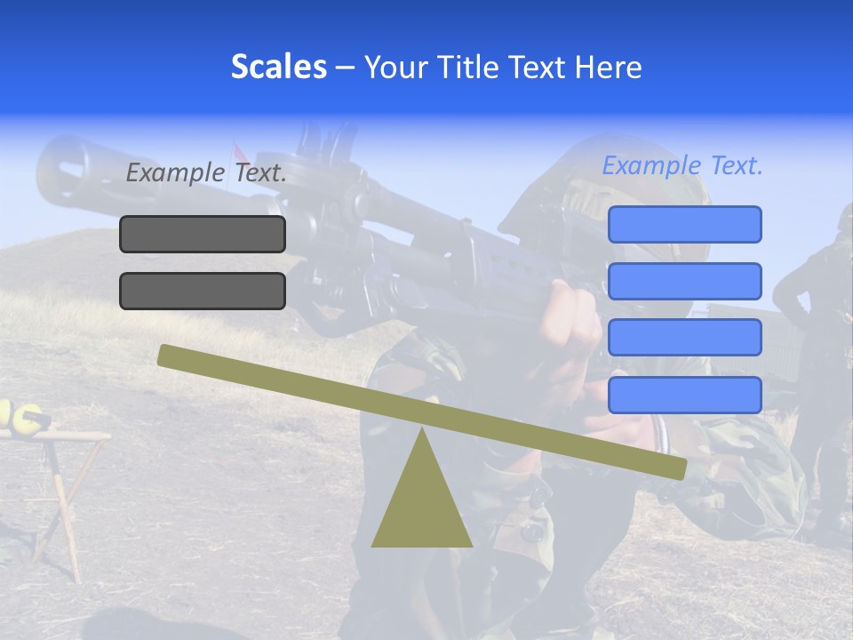 Real Camouflaged Soldier Aiming. PowerPoint Template