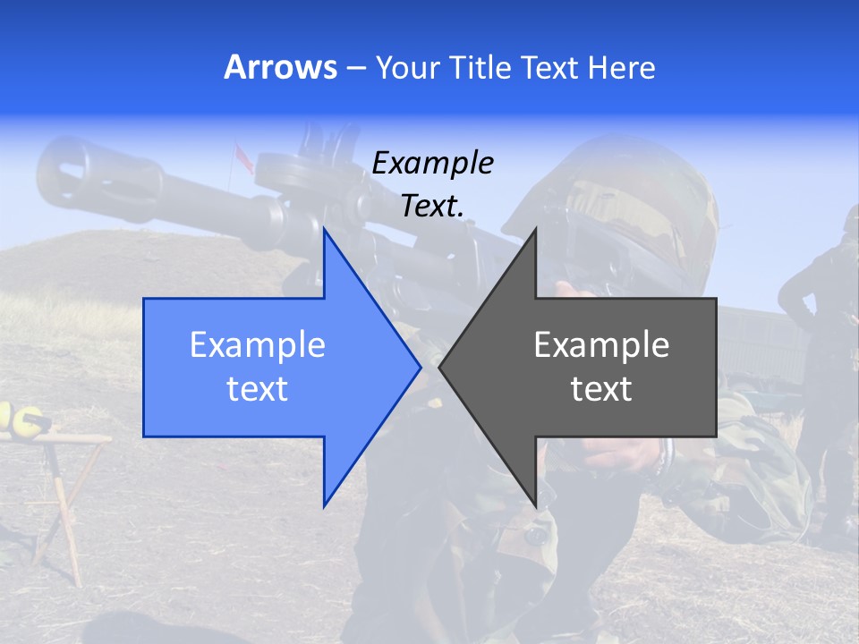 Real Camouflaged Soldier Aiming. PowerPoint Template