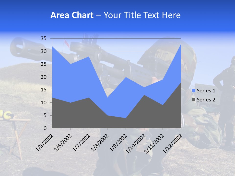 Real Camouflaged Soldier Aiming. PowerPoint Template