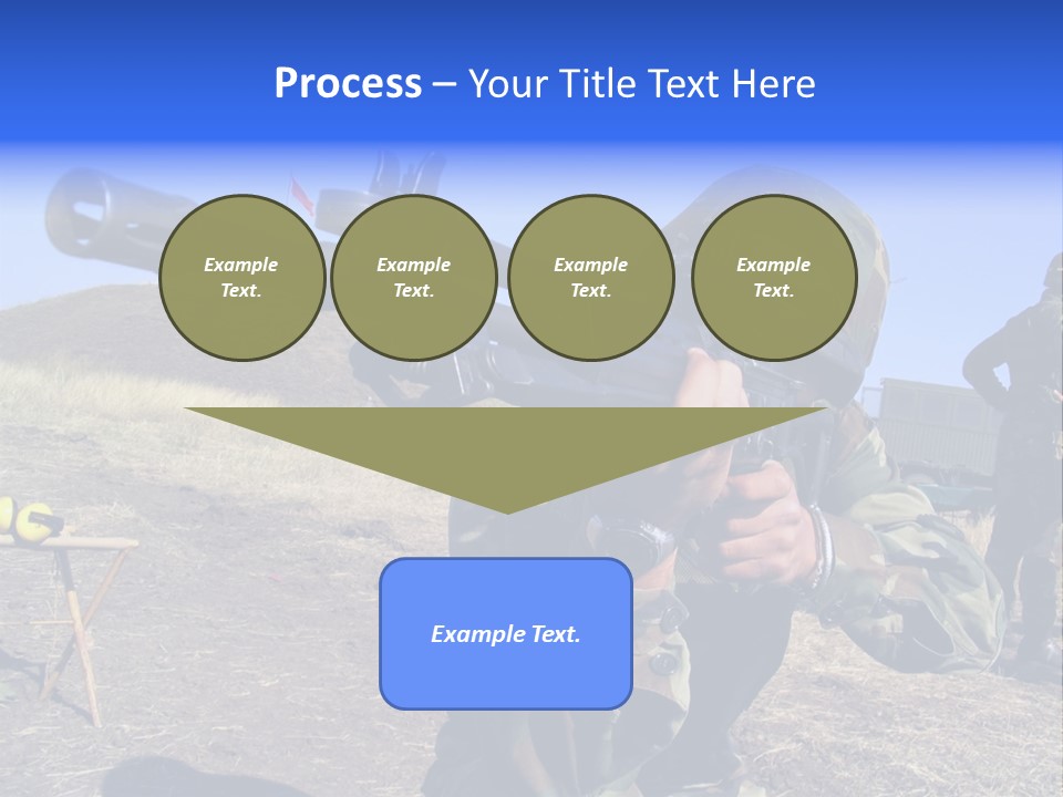 Real Camouflaged Soldier Aiming. PowerPoint Template