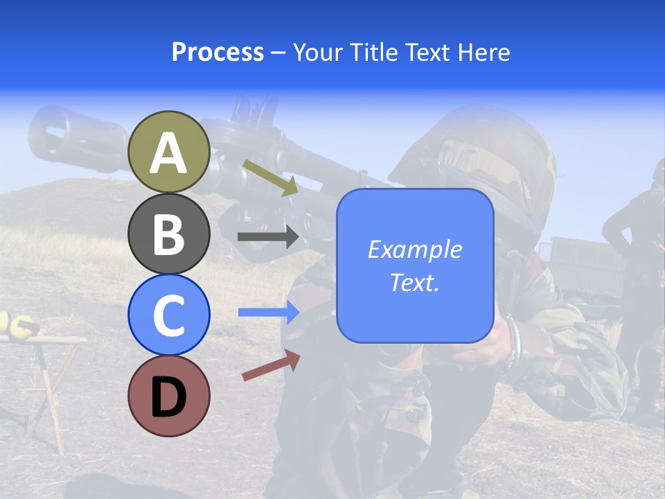 Real Camouflaged Soldier Aiming. PowerPoint Template