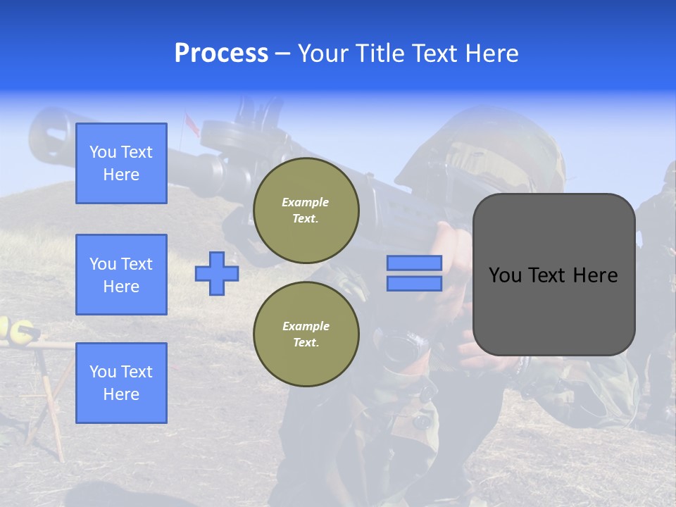 Real Camouflaged Soldier Aiming. PowerPoint Template