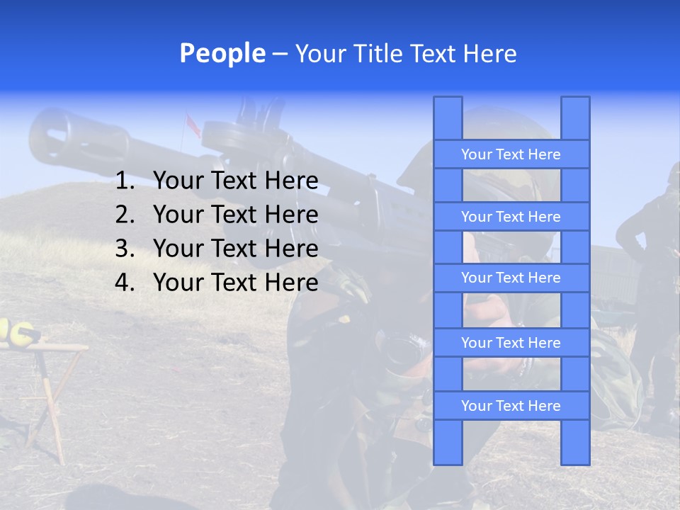 Real Camouflaged Soldier Aiming. PowerPoint Template
