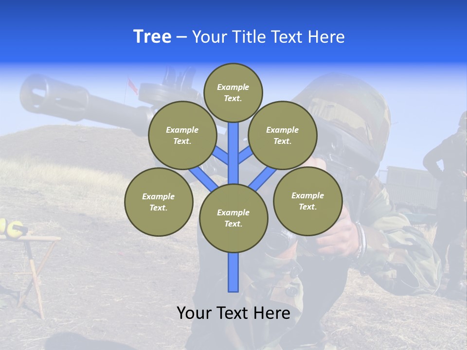 Real Camouflaged Soldier Aiming. PowerPoint Template