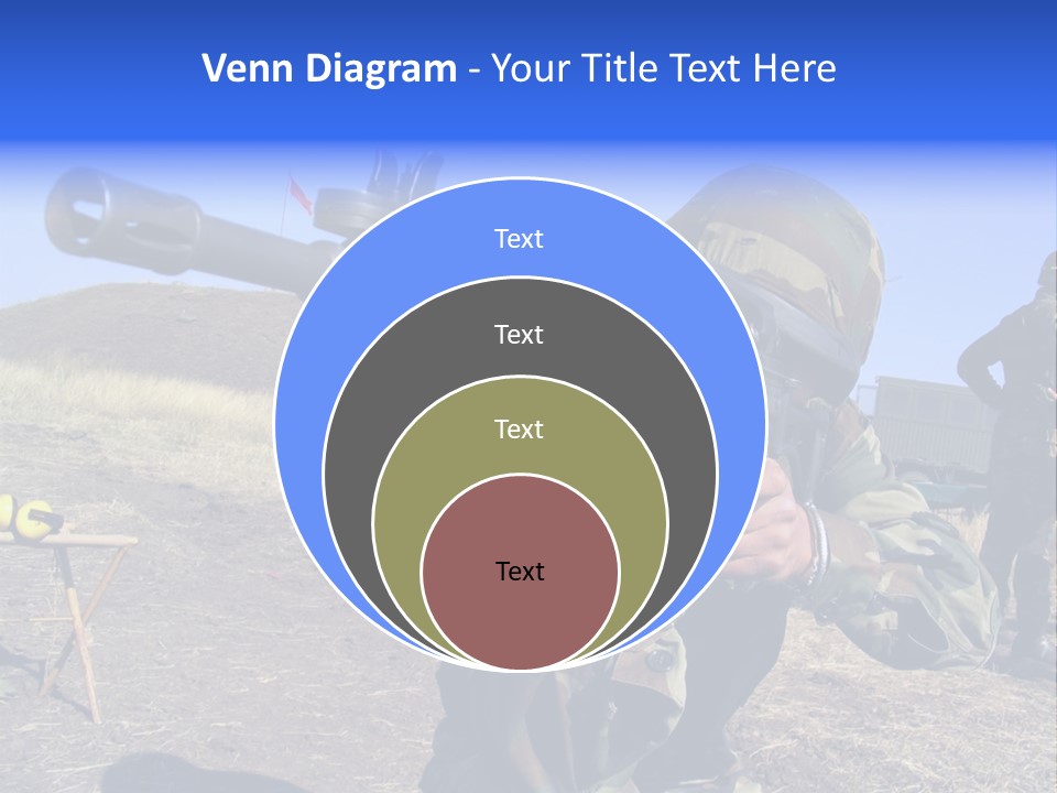Real Camouflaged Soldier Aiming. PowerPoint Template