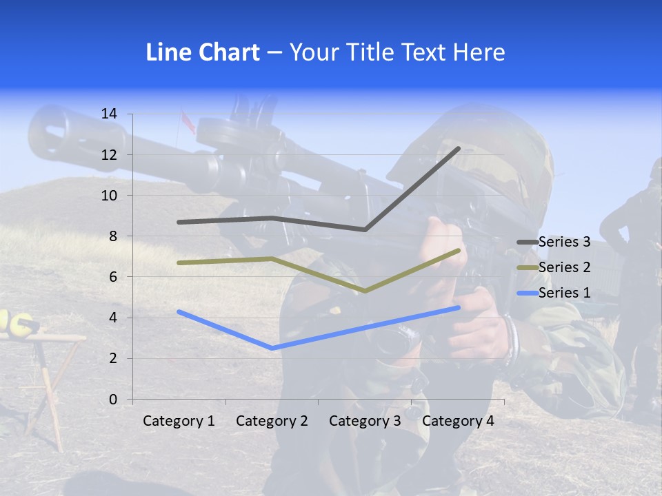 Real Camouflaged Soldier Aiming. PowerPoint Template