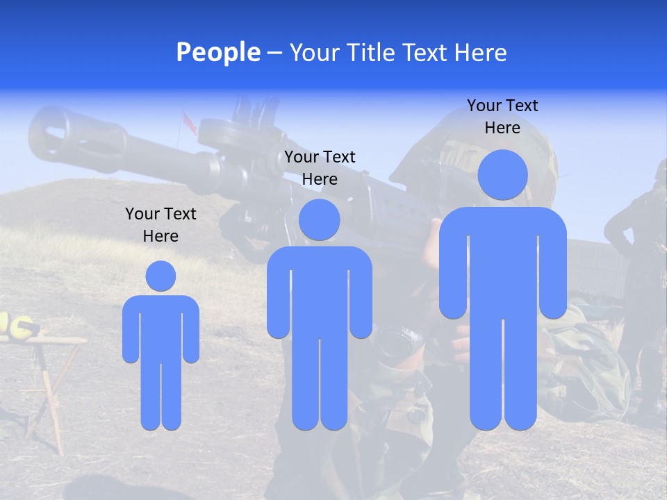 Real Camouflaged Soldier Aiming. PowerPoint Template