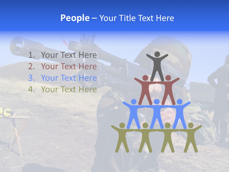 Real Camouflaged Soldier Aiming. PowerPoint Template