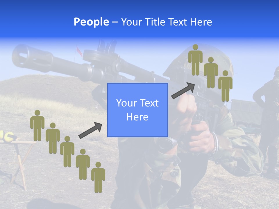 Real Camouflaged Soldier Aiming. PowerPoint Template