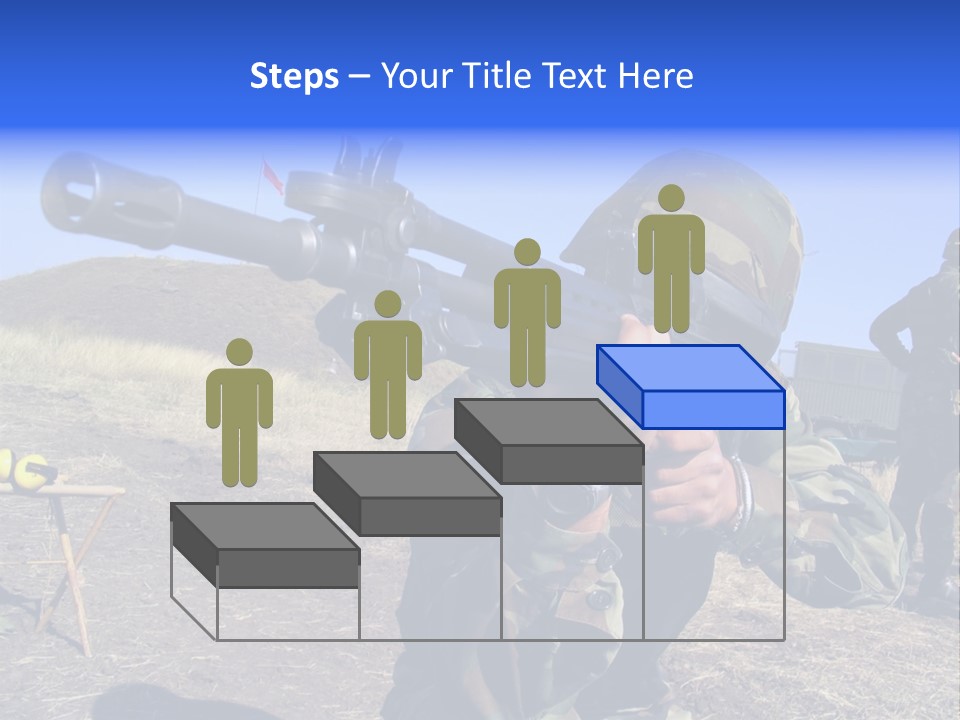Real Camouflaged Soldier Aiming. PowerPoint Template