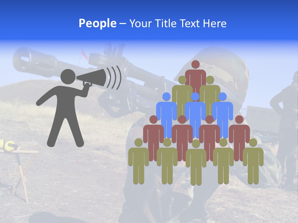 Real Camouflaged Soldier Aiming. PowerPoint Template