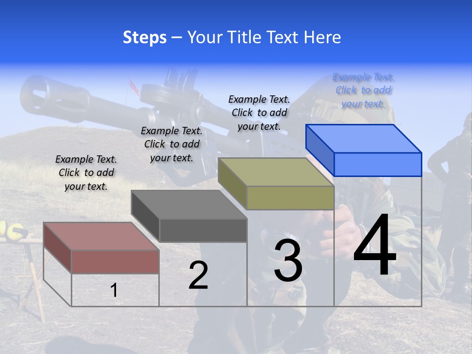 Real Camouflaged Soldier Aiming. PowerPoint Template