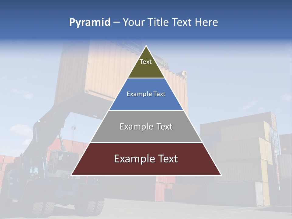 Forklift Truck Moving Containers In A Busy Commercial Port PowerPoint Template