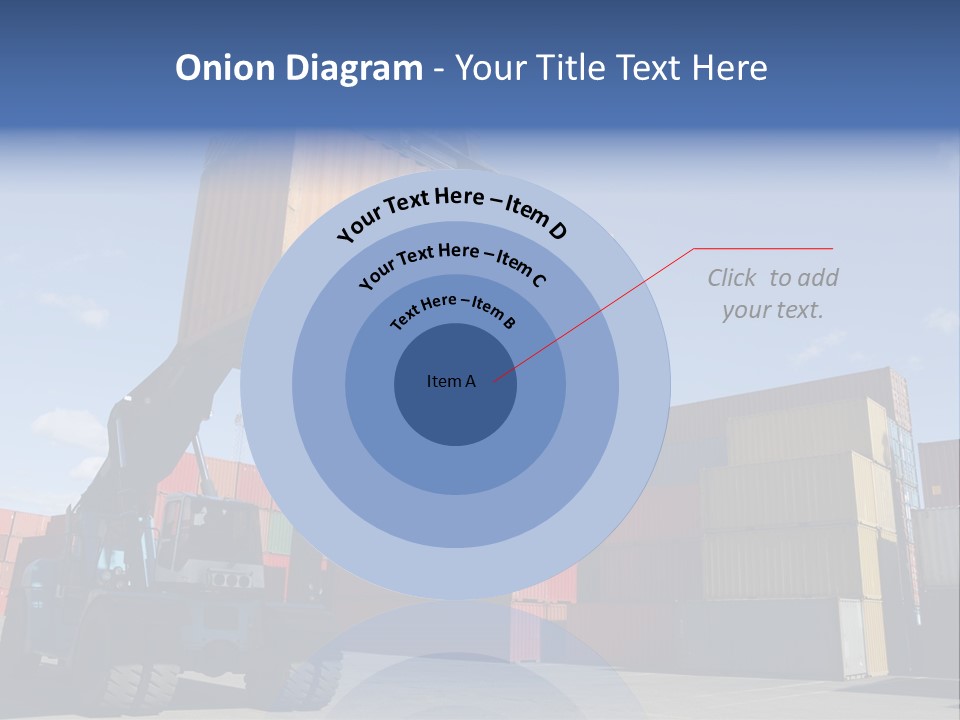 Forklift Truck Moving Containers In A Busy Commercial Port PowerPoint Template