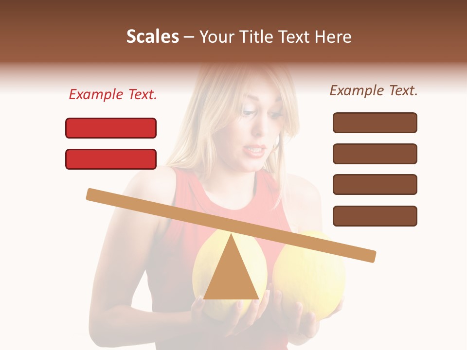 A Woman Considering A Breast Augmentation (Metaphor, Rather Astonished) PowerPoint Template