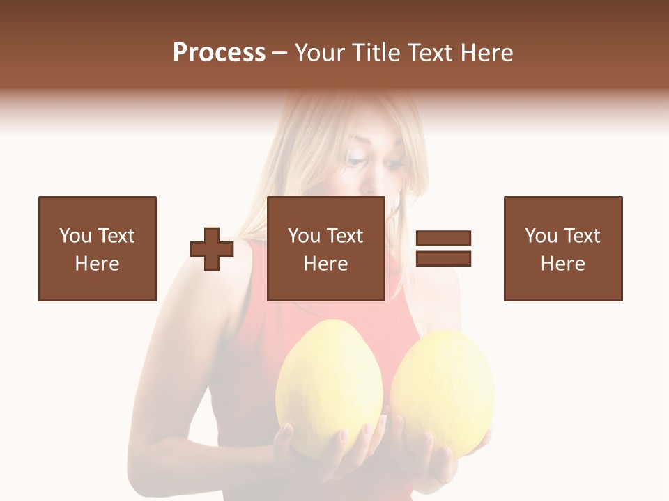 A Woman Considering A Breast Augmentation (Metaphor, Rather Astonished) PowerPoint Template